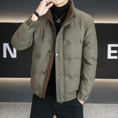 New thickened and warm men's down jacket for winter, with a stand-up collar, cool and casual white duck down winter coat for men New thickened and warm men's down jacket for winter, with a stand-up collar, cool and casual white duck down winter coat for men